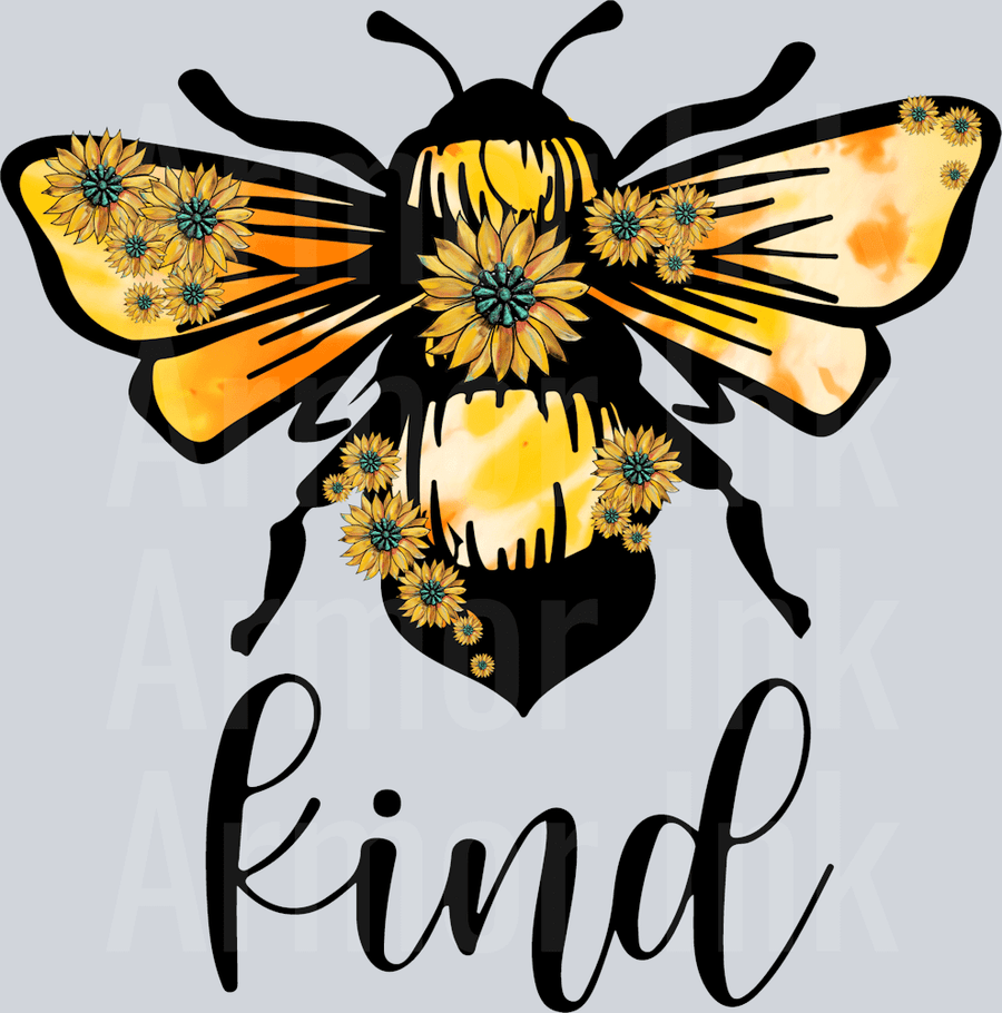Bee Kind Sunflower DTF transfer