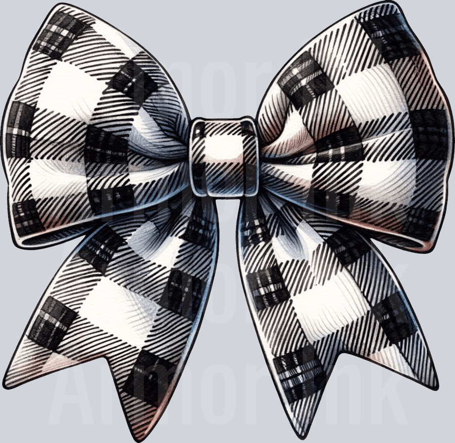 Black and White Coquette Bow DTF transfer