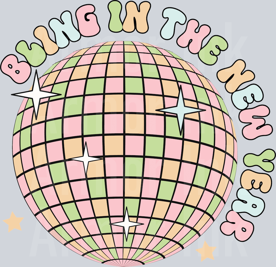 Bling The New Year DTF transfer