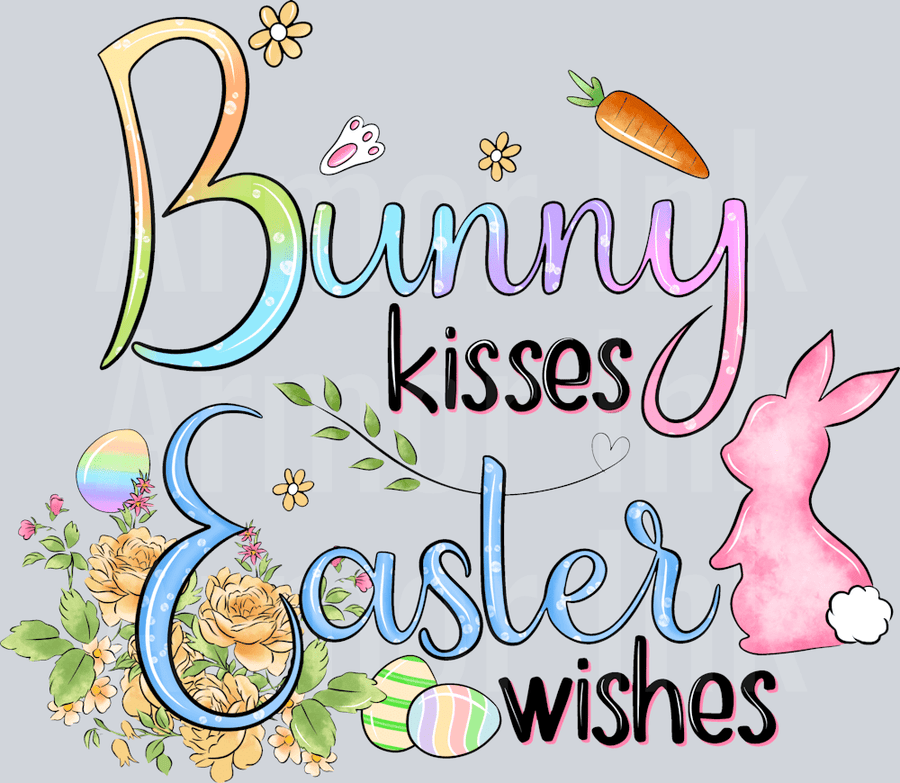 Bunny Kisses Easles Wishes DTF transfer