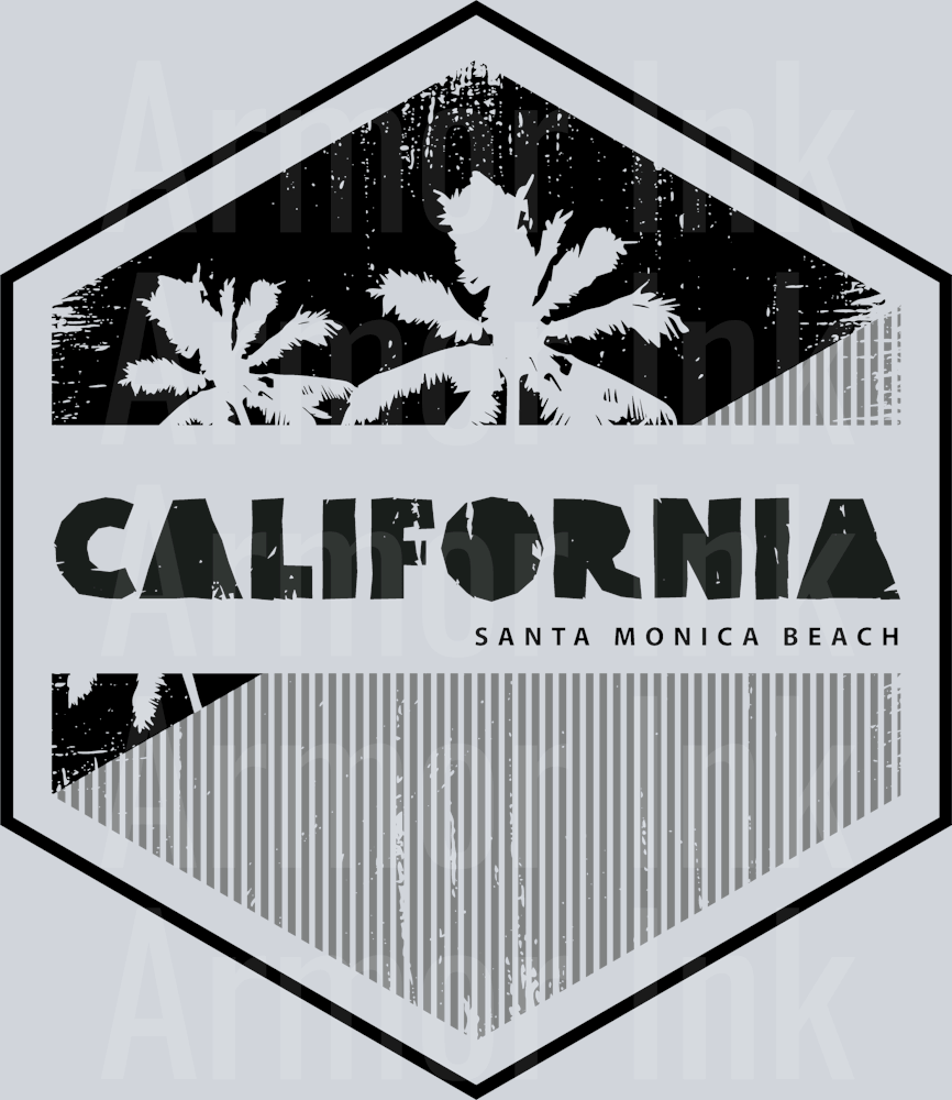 California Santa Monica Beach DTF transfer