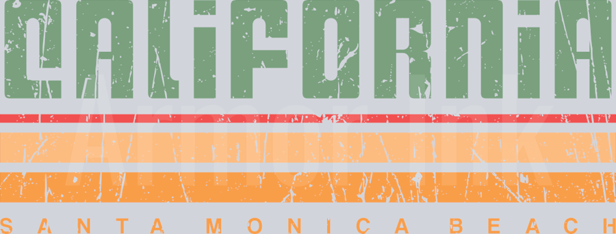 California Santa Monica Beach DTF transfer