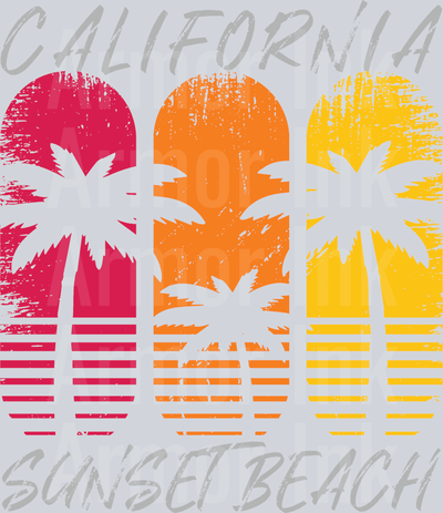 California Sunset Beach DTF transfer