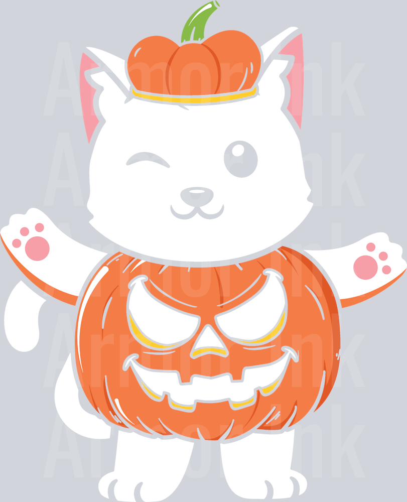 Cat Pumpkin DTF transfer