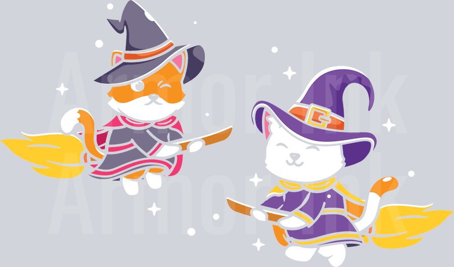 Cat Witch DTF transfer