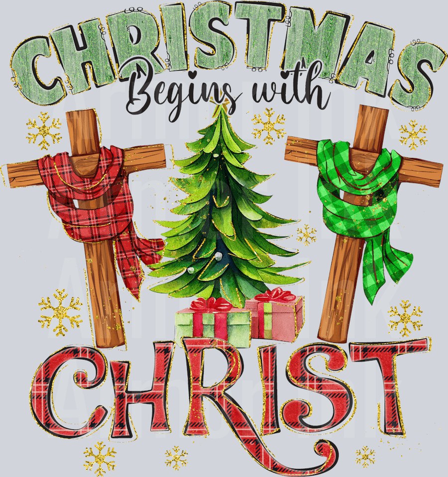 Christmas Begins With Christ DTF transfer