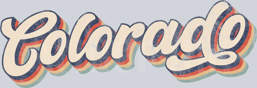 Colorado Retro Distressed DTF transfer