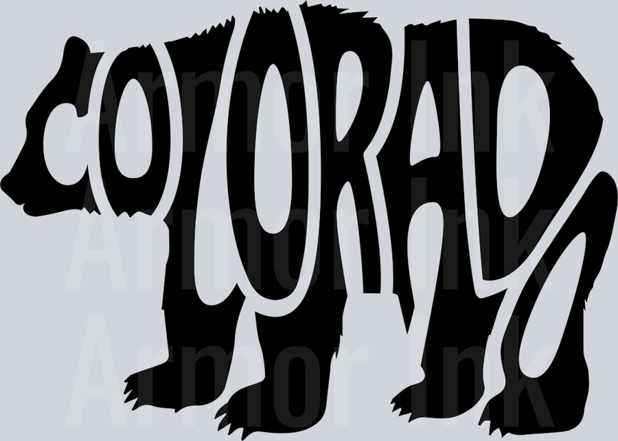 Colorado Word Bear DTF transfer