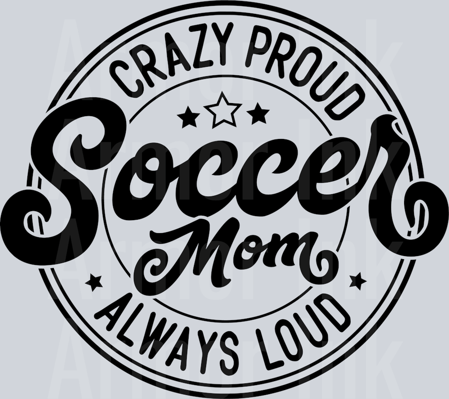 Crazy Poud Soccer Mom Black DTF transfer