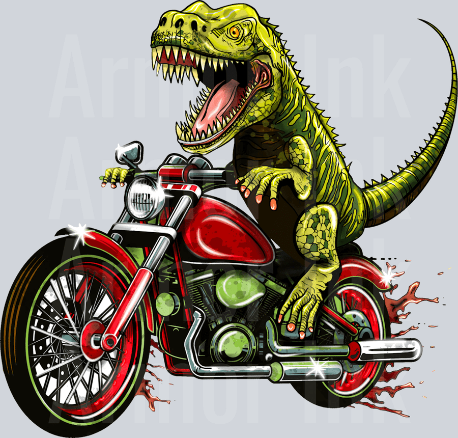 Dinosaur On Motor Cycle DTF transfer