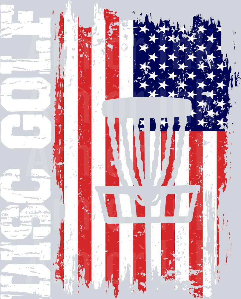 Disc Golf American Flag DTF transfer