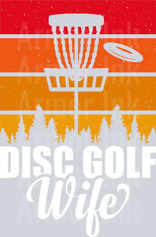 Disc Golf White DTF transfer