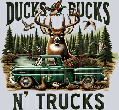 Ducks Bucks N Trucks DTF transfer