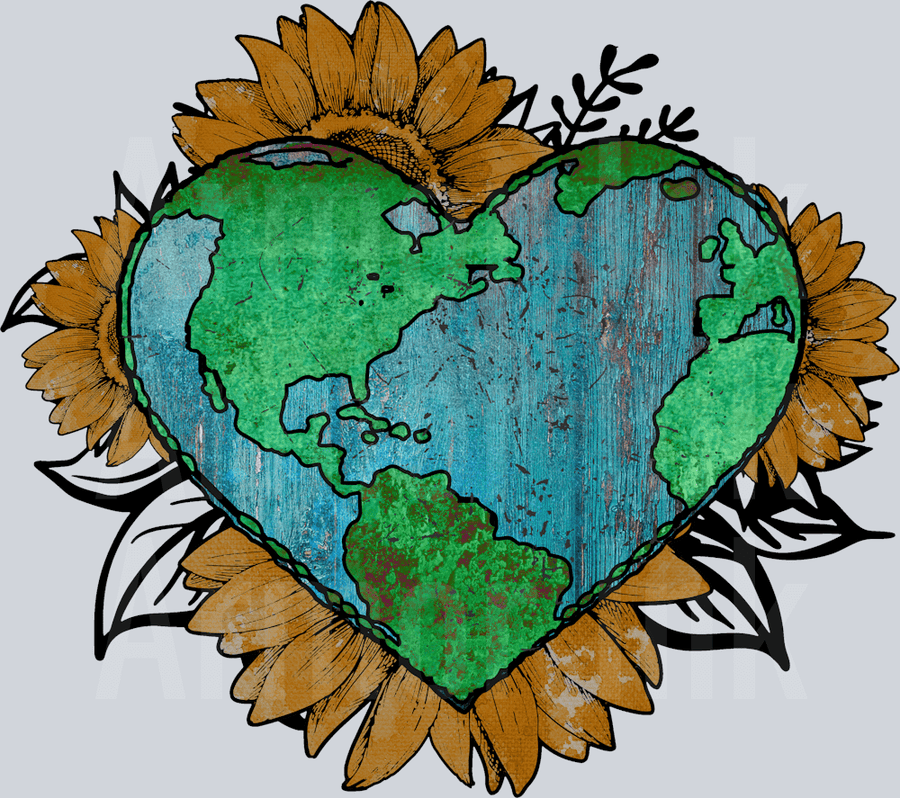 Earth Love DTF transfer