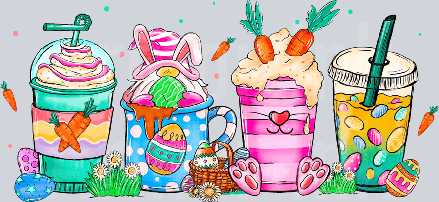 Easter Coffee Cup DTF transfer