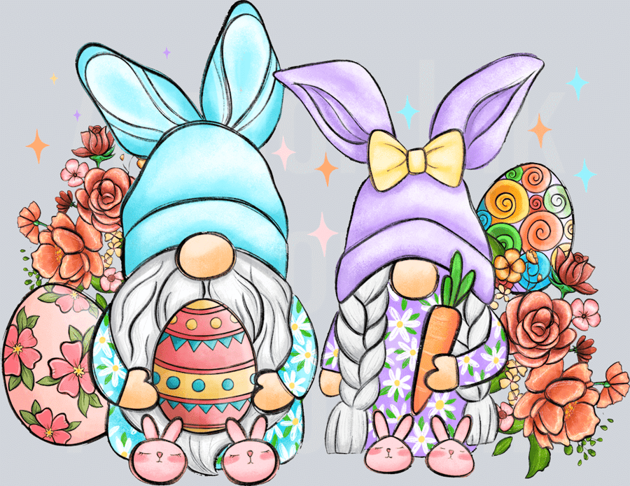 Easter Gnomes DTF transfer