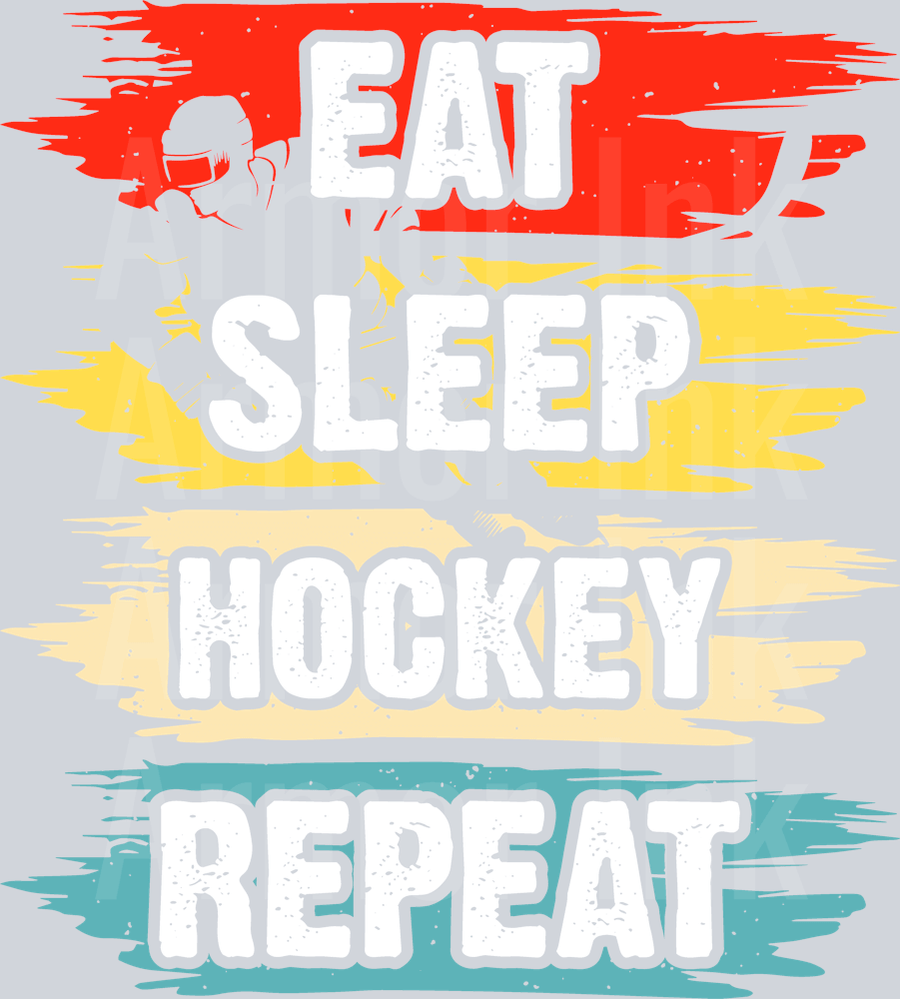 Eat Sleep Hockey Repeat DTF transfer