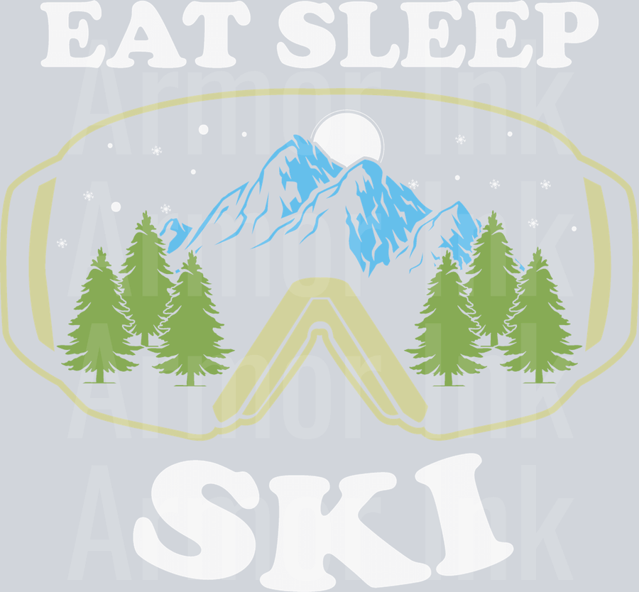 Eat Sleep Ski DTF transfer