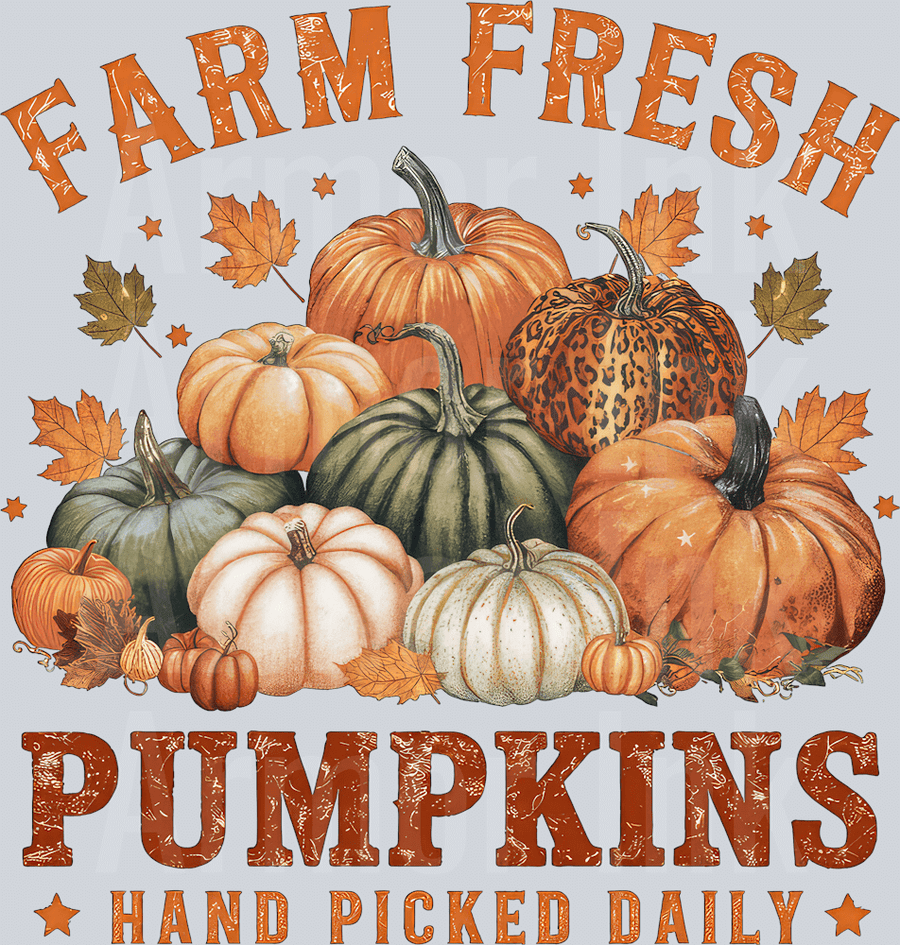 Farm Fresh Pumpkins Hand Picked Daily DTF transfer