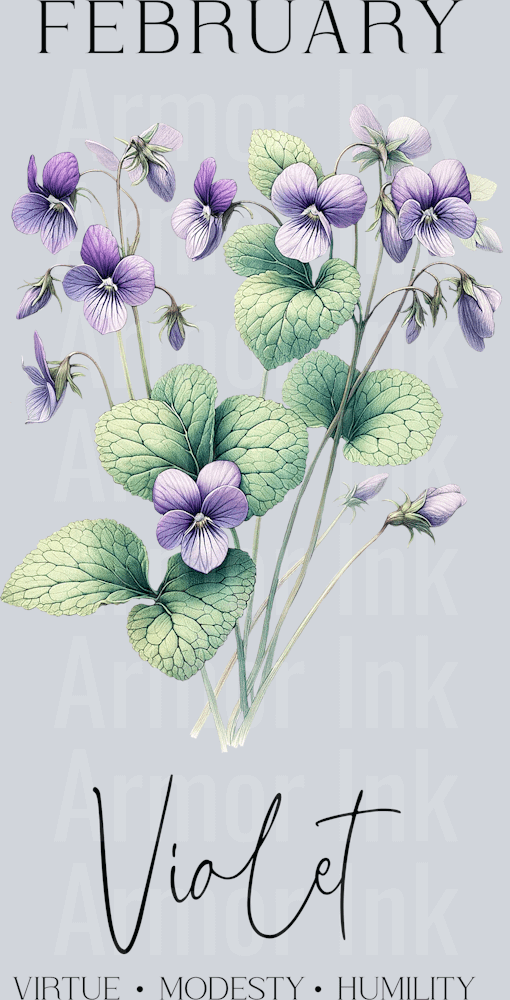 February Violet DTF transfer