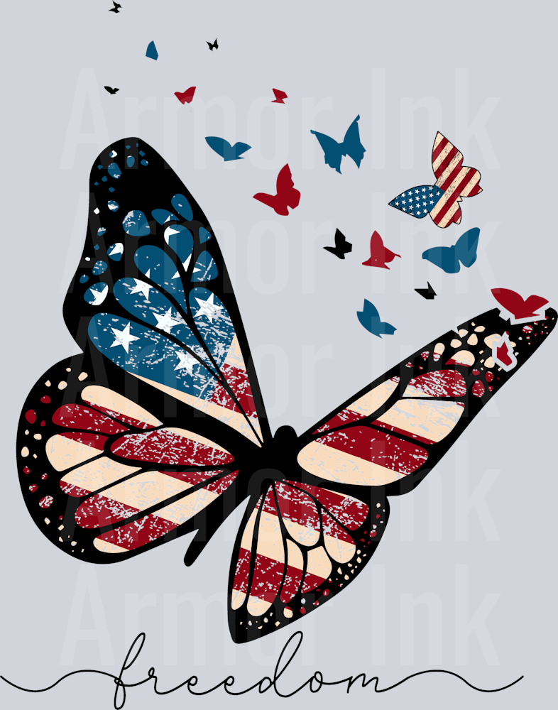 Freedom Butterfly DTF transfer