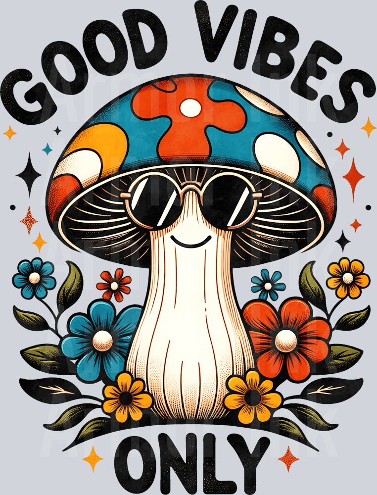 Good Vibes Only DTF transfer