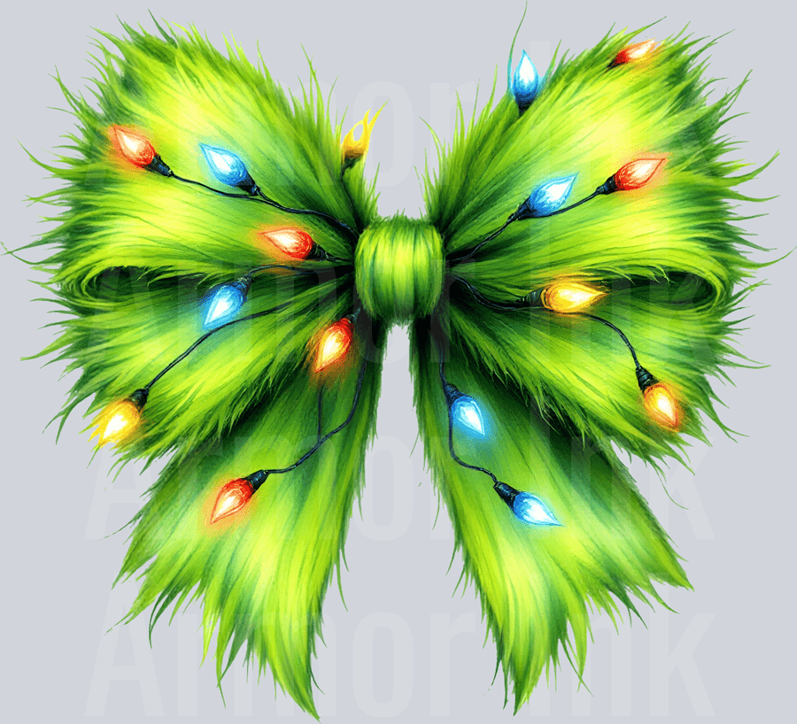 Green Christmas Coquette Bow DTF transfer