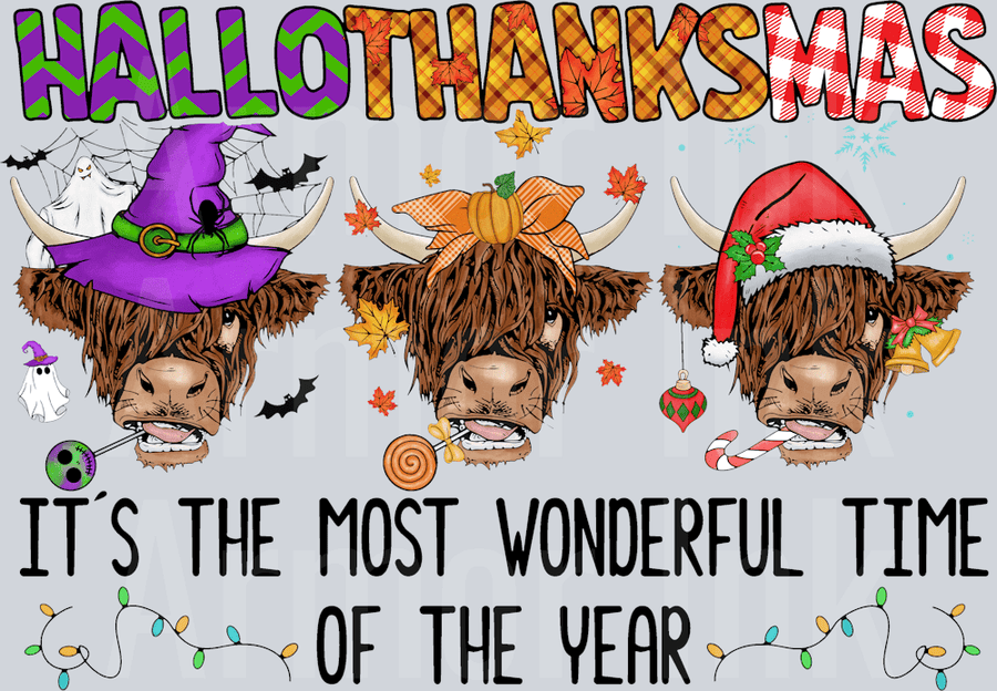 Hallothanksmas It's The Most Wonderful Time Of The Year DTF transfer