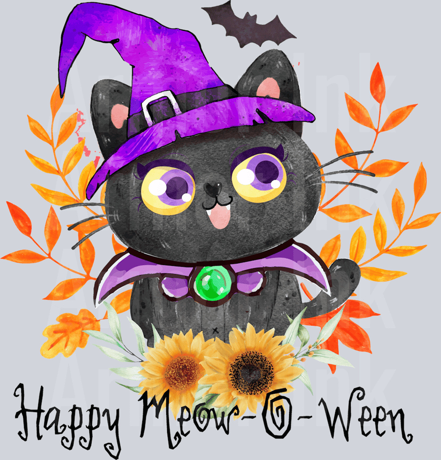 Happy Meow-O-Ween DTF transfer