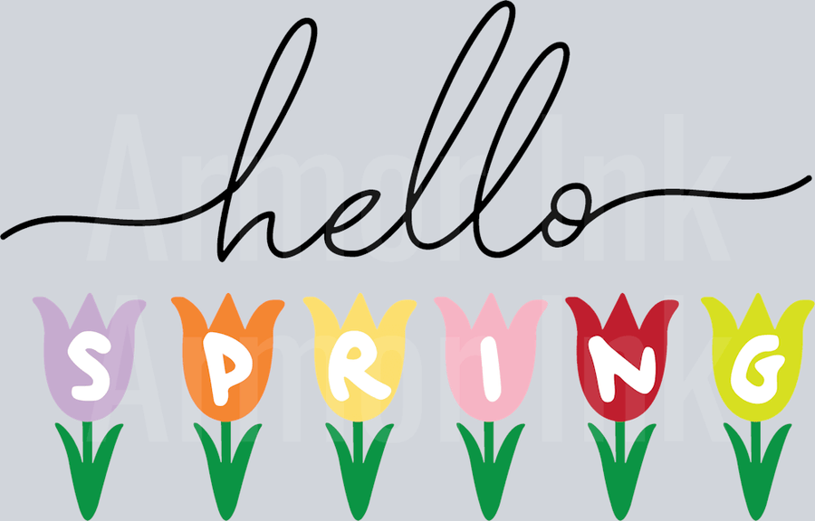 Hello Spring DTF transfer