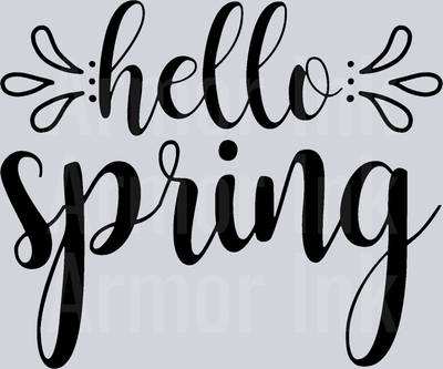 Hello Spring Black DTF transfer