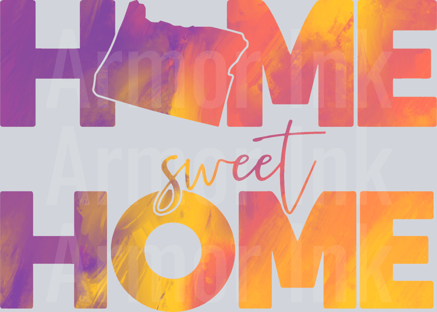 Home Sweet Home Color Splash DTF transfer