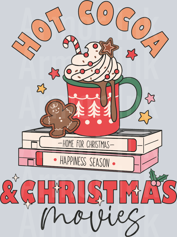 Hot Cocoa And Christmas Movies DTF transfer