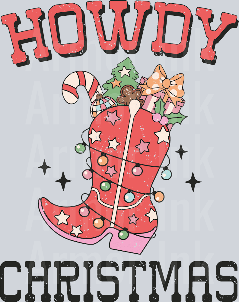 Howdy Christmas DTF transfer