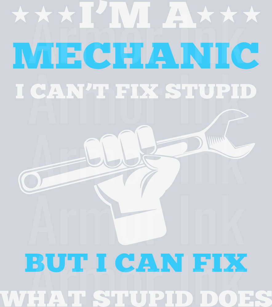 I'm A Mechanic I Can't Fix Stupid But I Can Fix What Stupid Does DTF transfer
