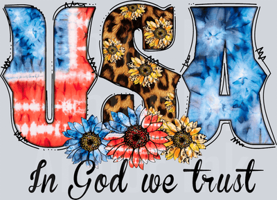 In God We Trust USA DTF transfer