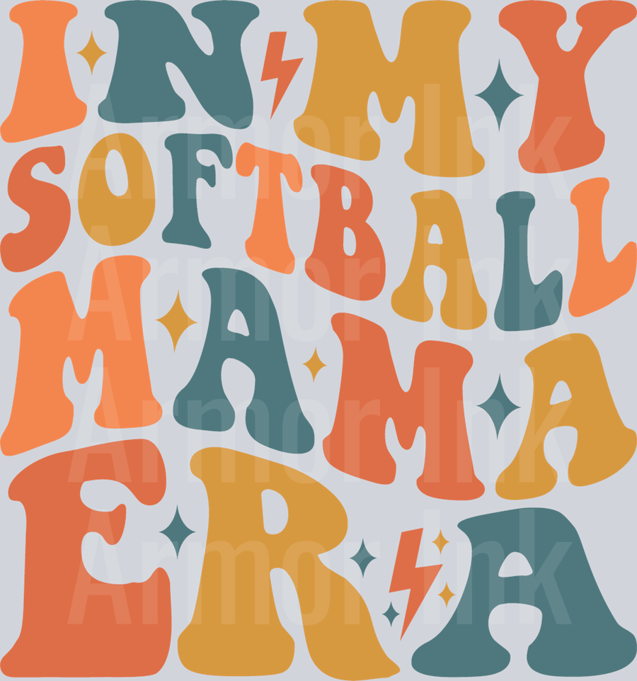 In My Softball Mama Mama Era DTF transfer