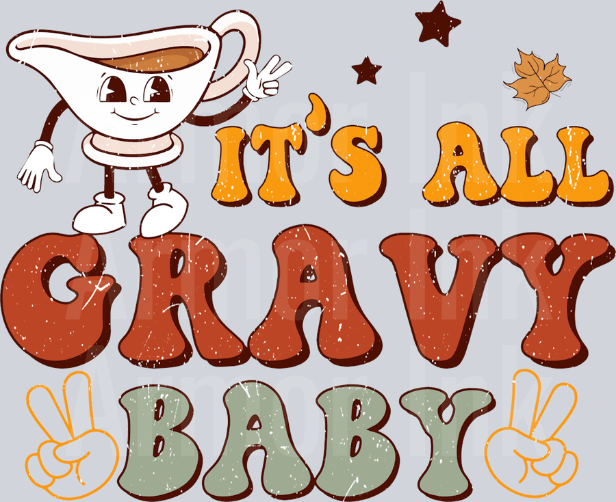 It's All Gravy Baby DTF transfer