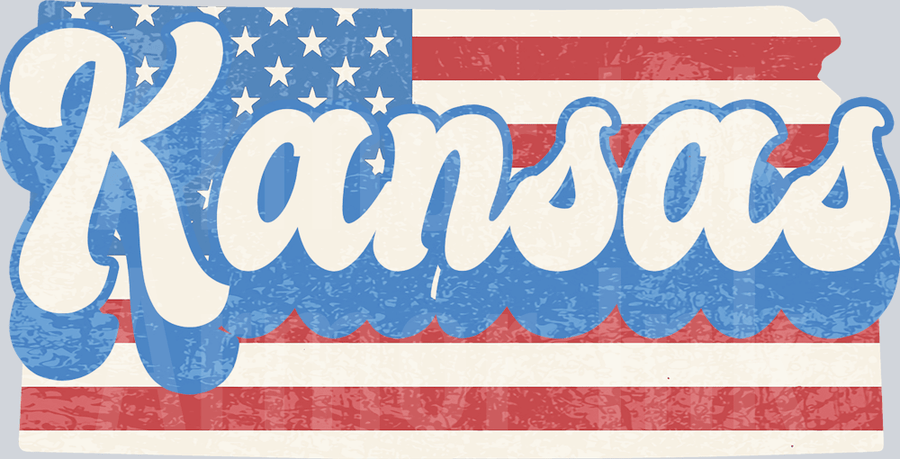 Kansas American Flag DTF transfer