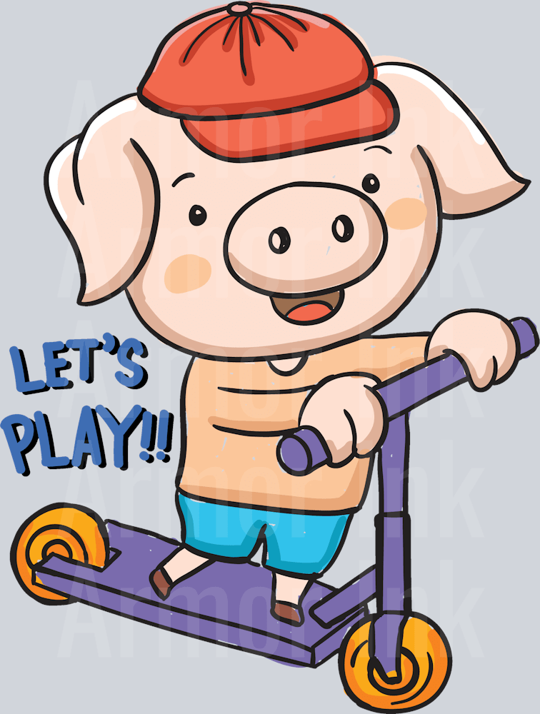 Let's Play Pig DTF transfer