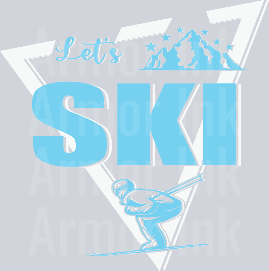 Lets Ski DTF transfer