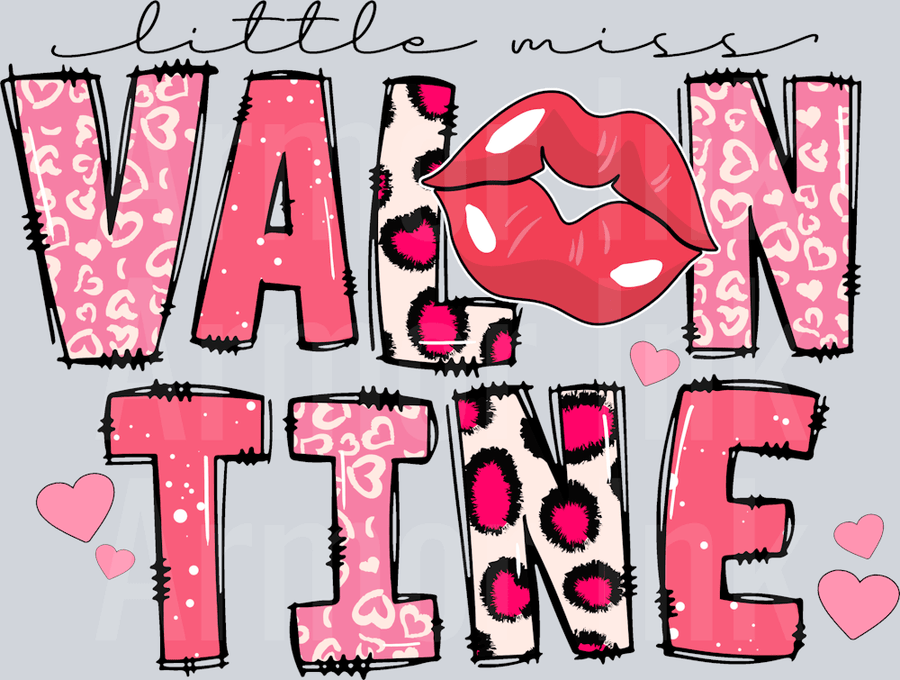 Little Miss Valentine DTF transfer