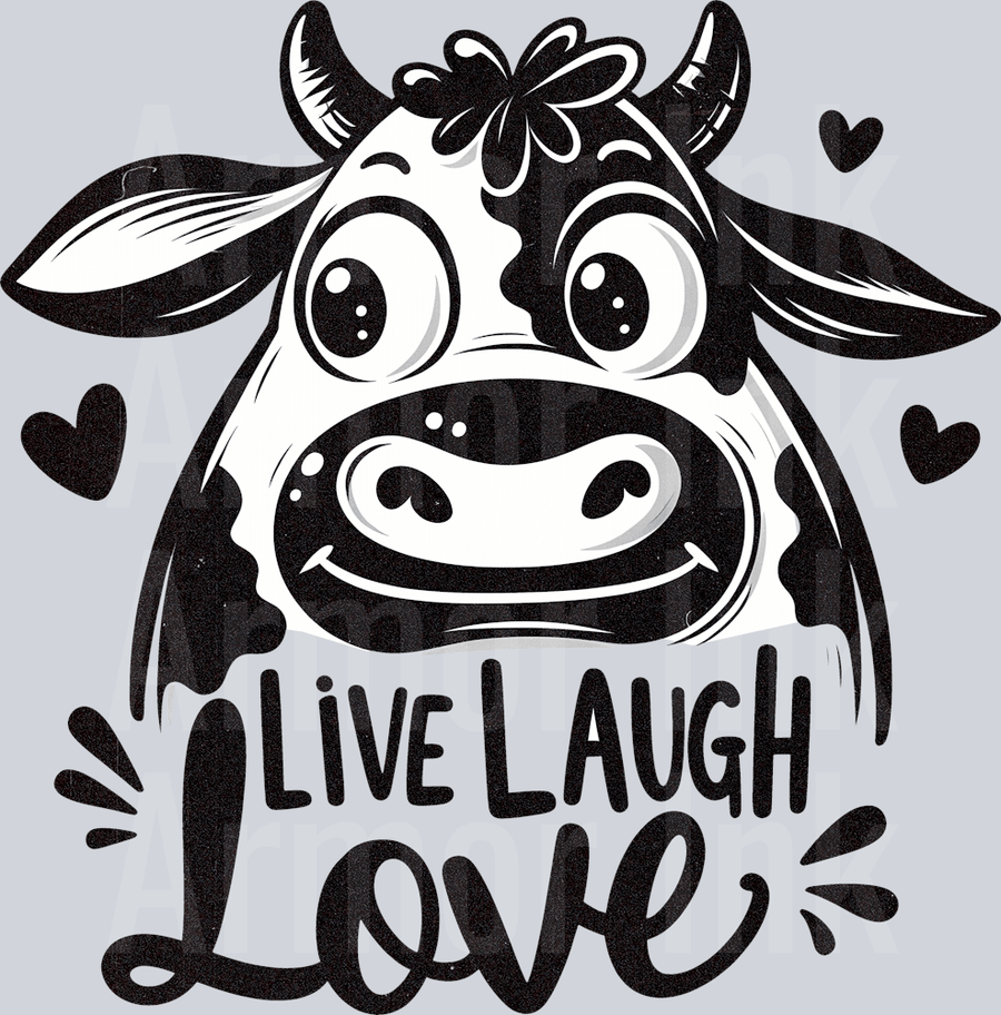 Live Laugh Love Cow DTF transfer