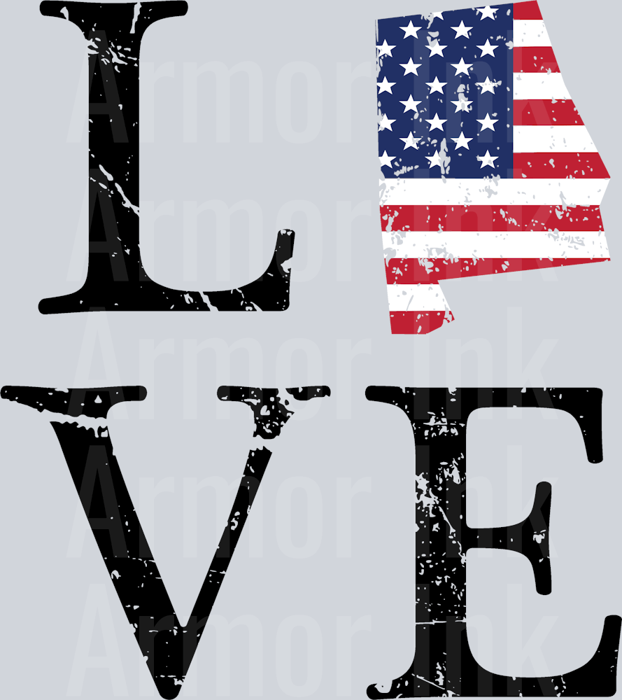 Love Alabama American DTF transfer