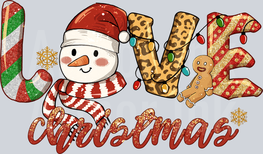 Love Christmas DTF transfer