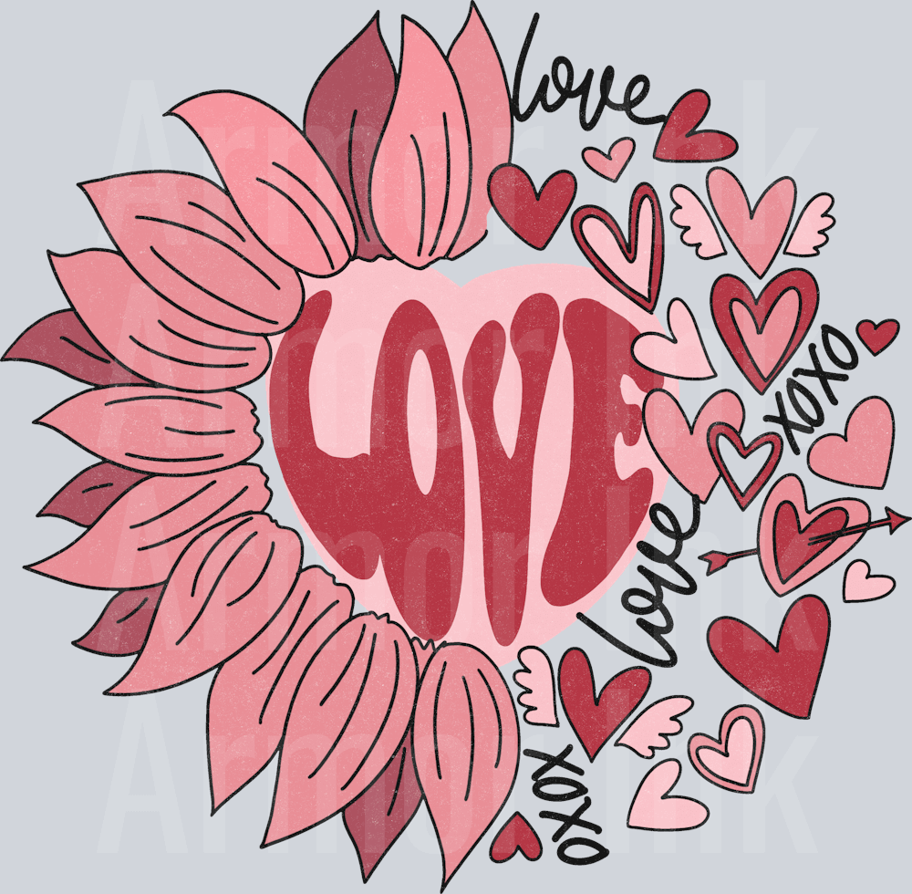 Love Flower DTF transfer