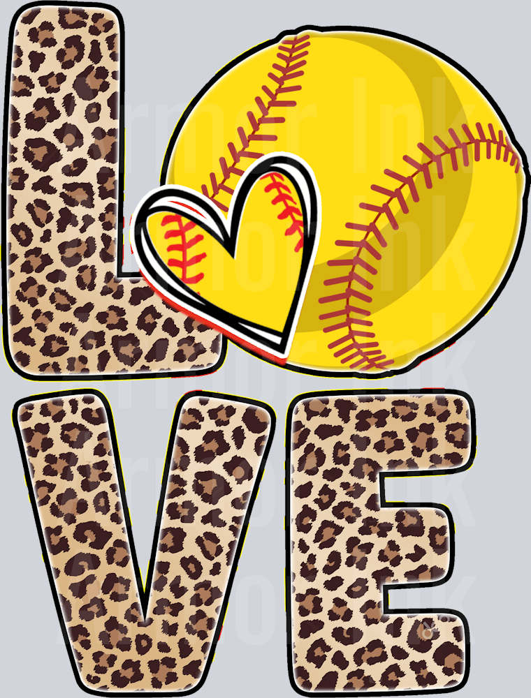 Love Softball DTF transfer