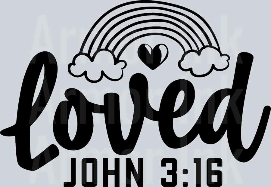 Loved John 3:16 DTF transfer