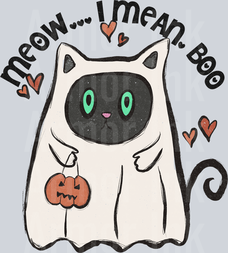 Meow I Mean Boo DTF transfer
