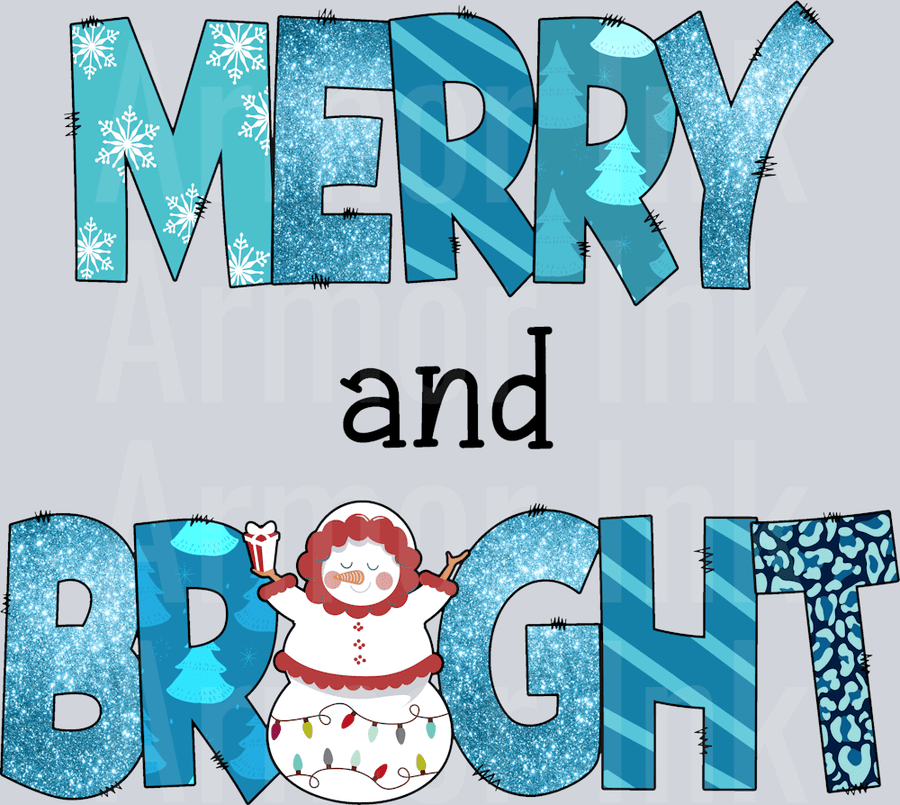 Merry And Bright DTF transfer
